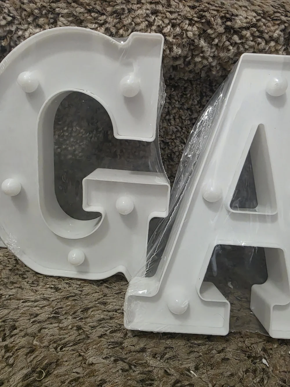 White Marquee Letter Wall Decor - ENGAGED